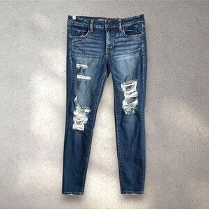 American Eagle Distressed Jeggings Women’s 10 Short Super Stretch X Grunge Y2K
